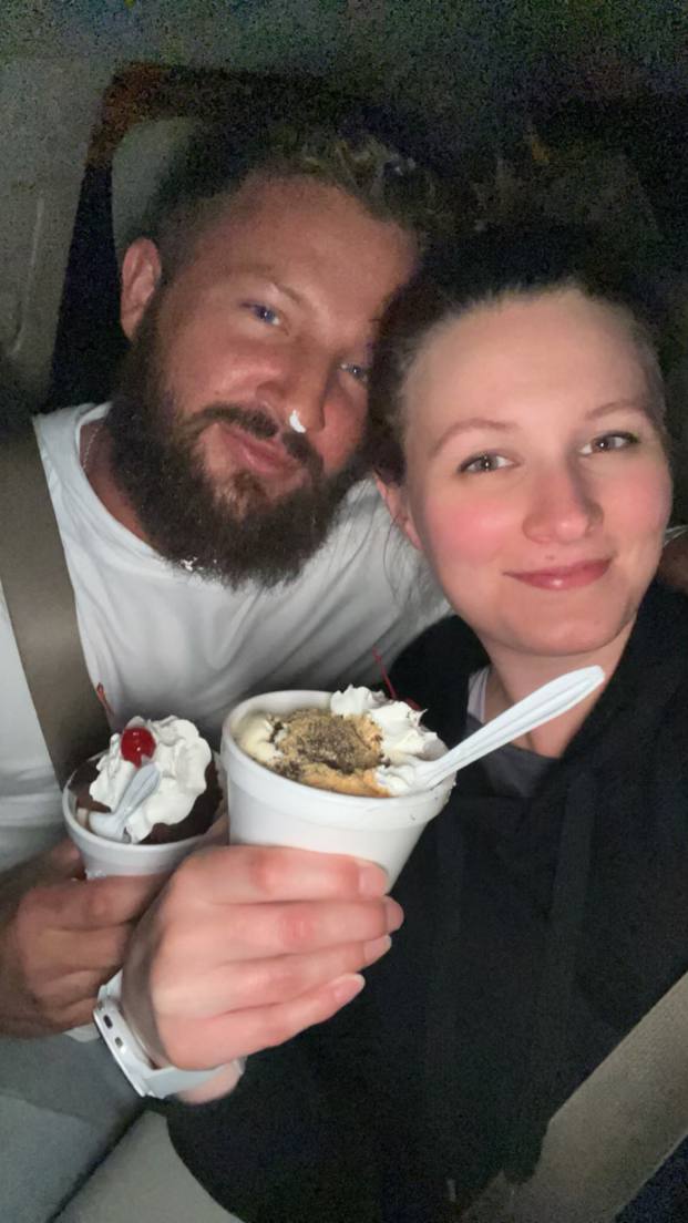 Ben Arp and wife enjoying ice cream