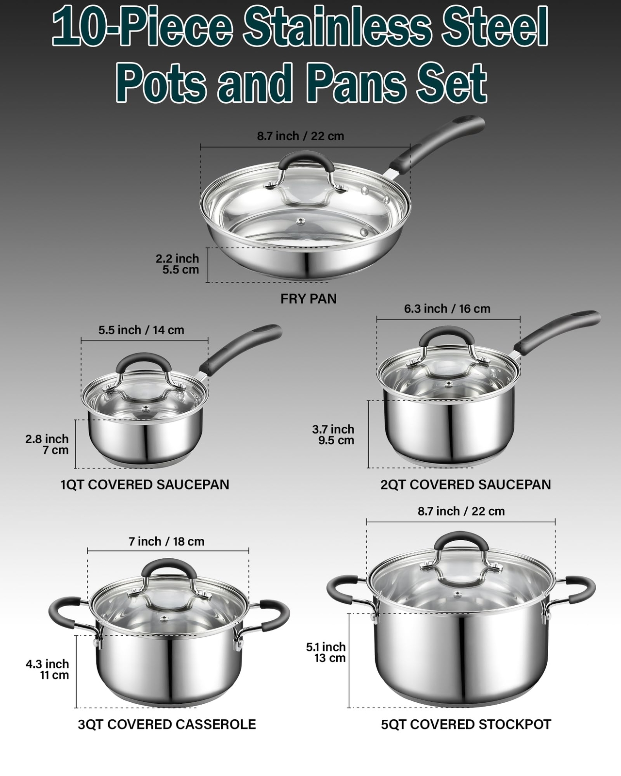 Cook N Home cookware set pieces