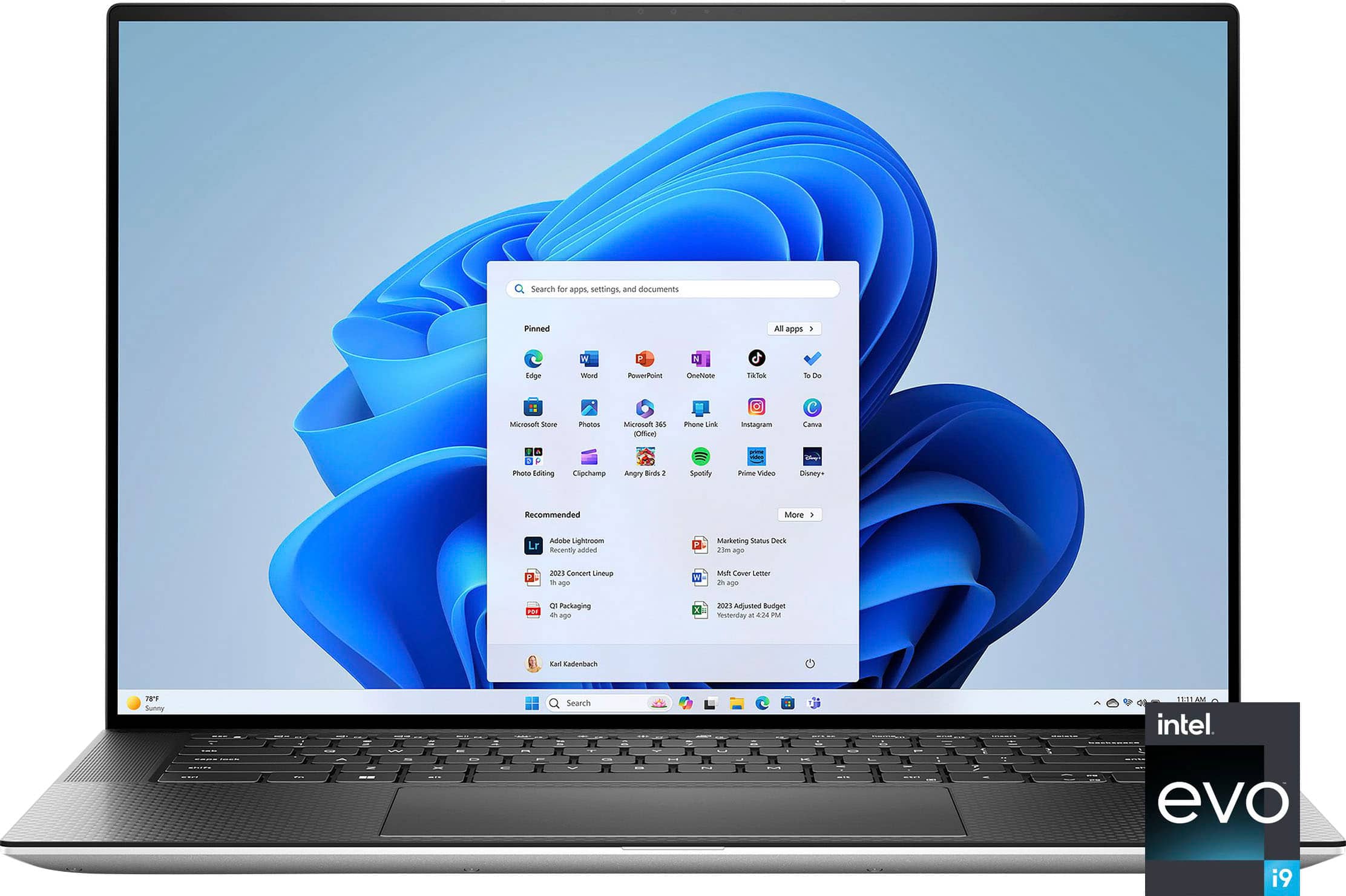 Dell XPS 15 with OLED display product image with detailed view and professional lighting