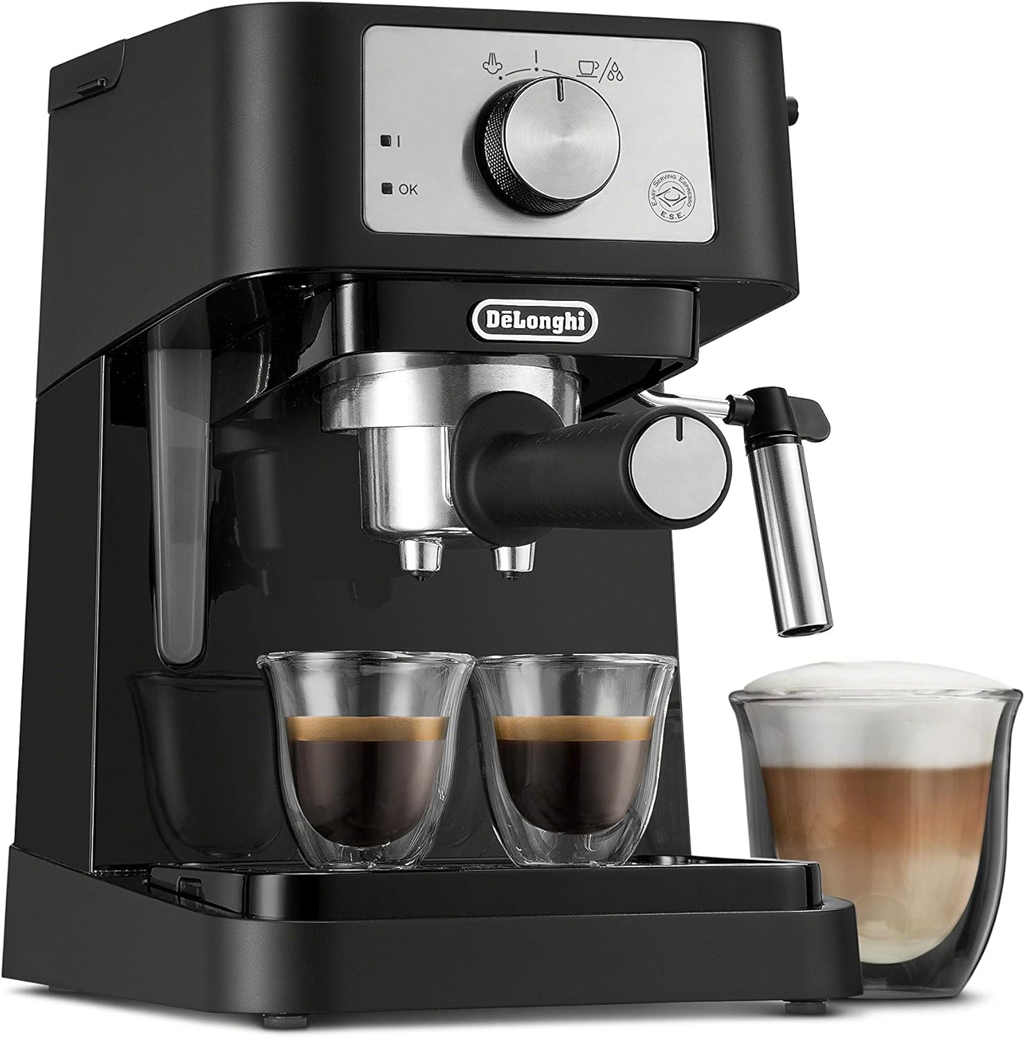 De&rsquo;Longhi Stilosa manual espresso machine with stainless steel boiler and steam wand