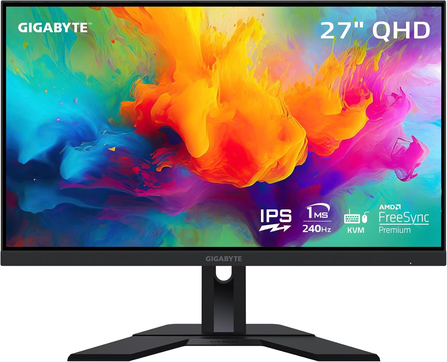 Gigabyte M27Q X gaming monitor product image with detailed view and professional lighting