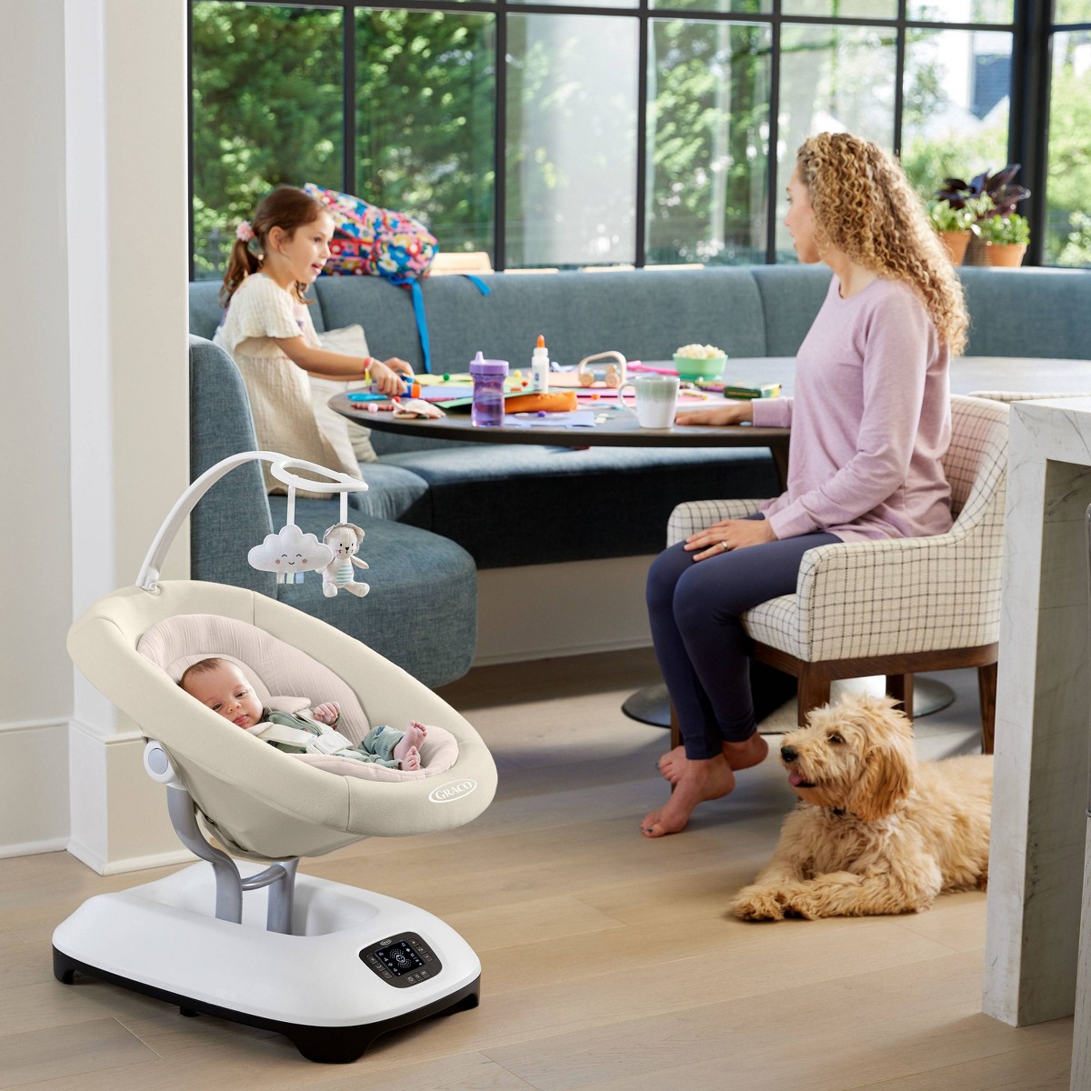 Graco SmartSense swing close-up product image with detailed view and professional lighting