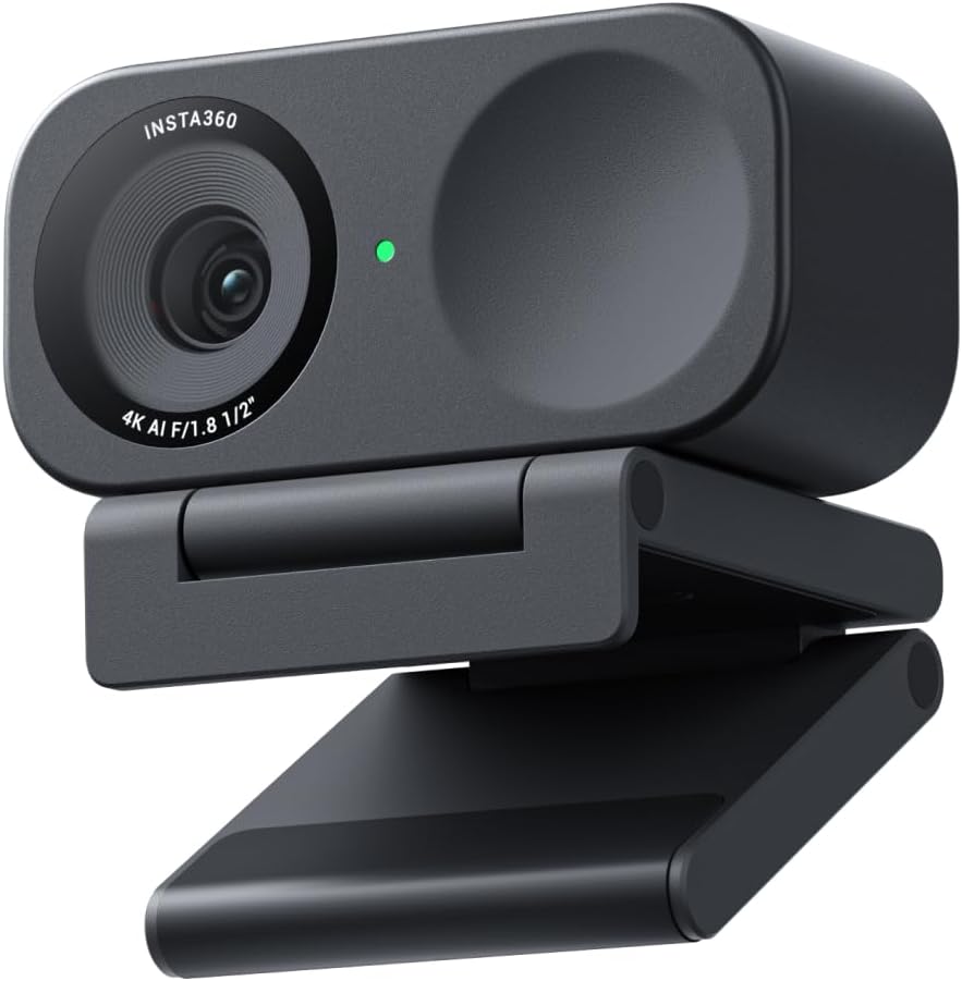 Insta360 Link 2C compact 4K webcam product image with detailed view and professional lighting