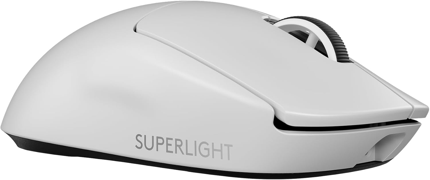 Logitech G Pro X Superlight 2 wireless gaming mouse in white with HERO 25K sensor