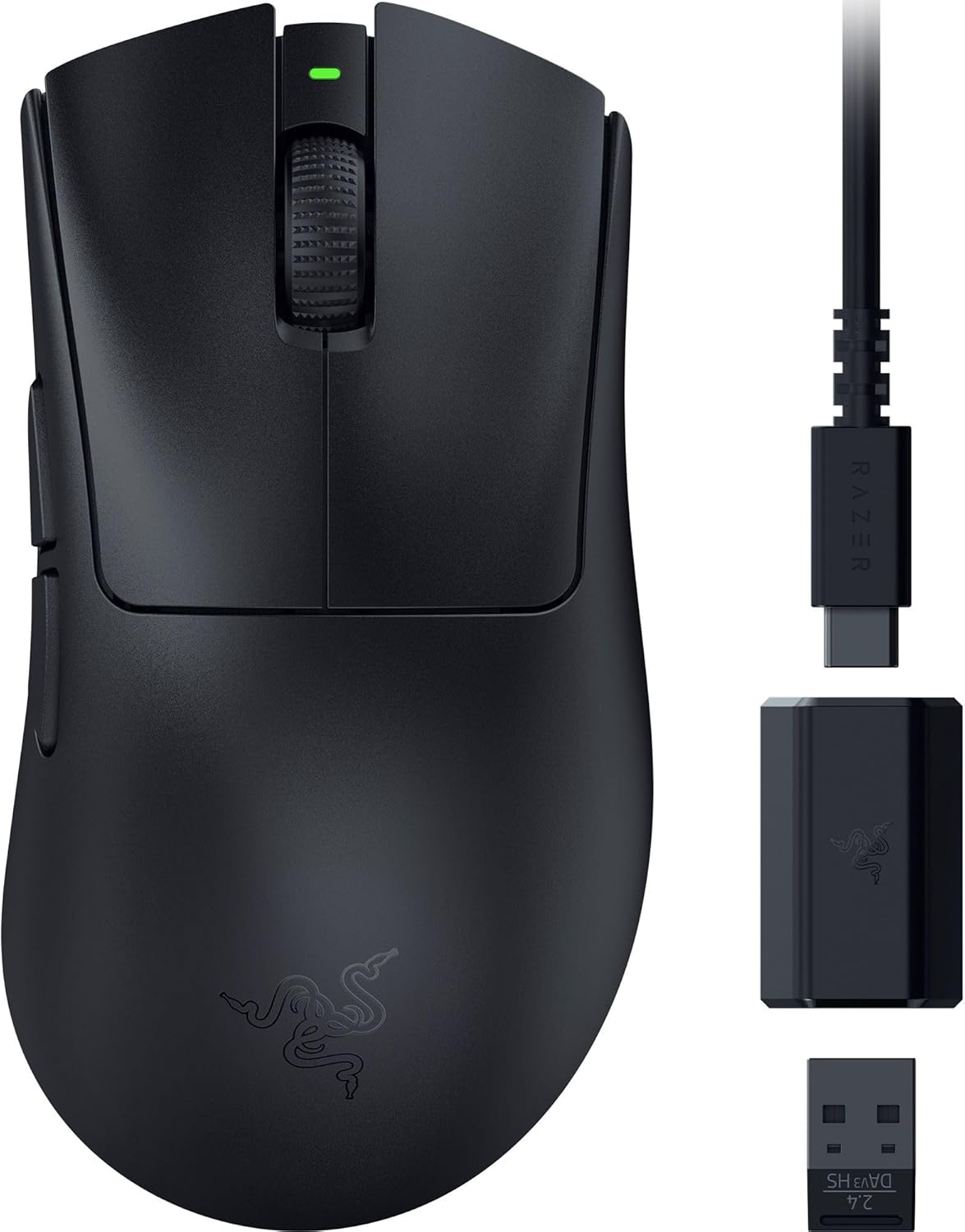 Razer DeathAdder V3 HyperSpeed wireless gaming mouse with ergonomic right-handed design