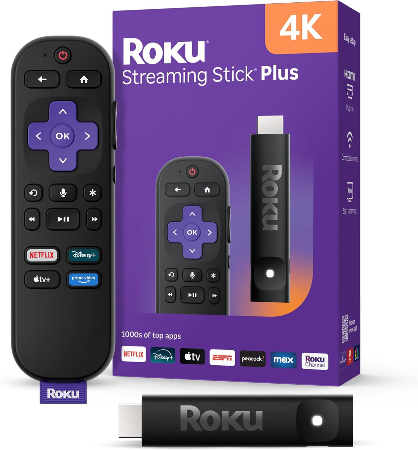 Roku Streaming Stick Plus 2025 product image with detailed view and professional lighting