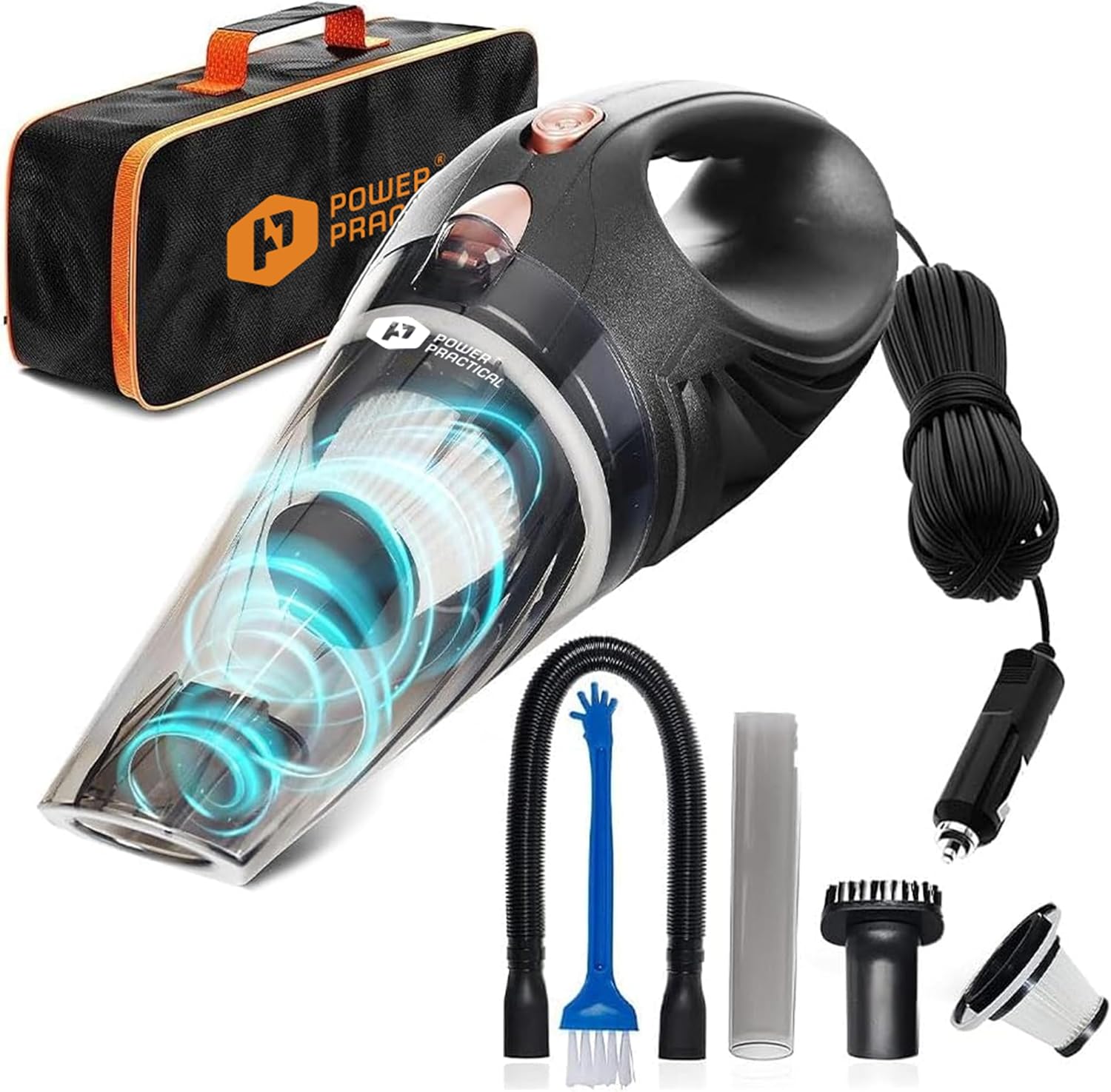 ThisWorx car vacuum with attachments product image with detailed view and professional lighting