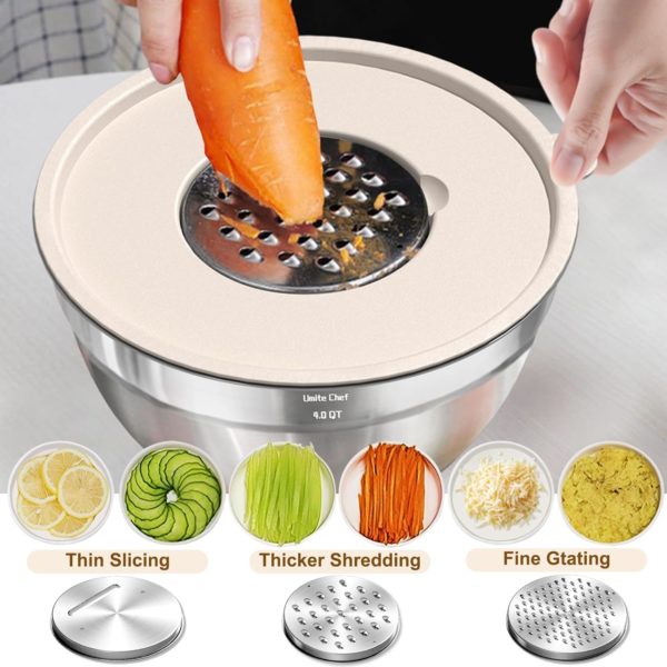 Umite Chef grater attachments in use product image with detailed view and professional lighting