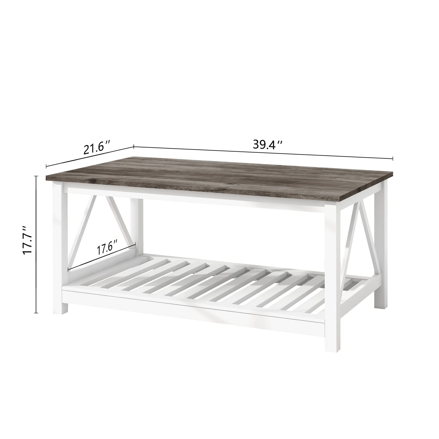 UYIHOME coffee table dimensions and storage shelf