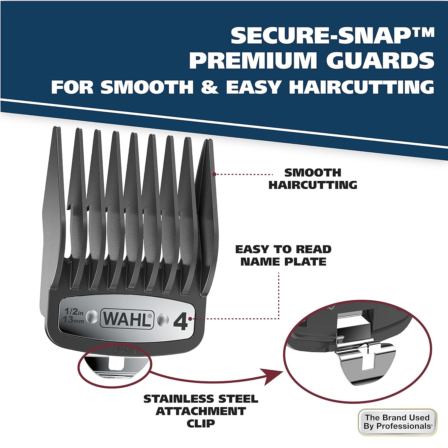 Wahl Elite Pro clipper with stainless steel attachment clips